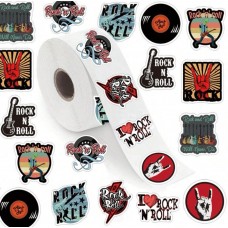 Rollo De 500 Stickers Rock Música 80 S Rockero